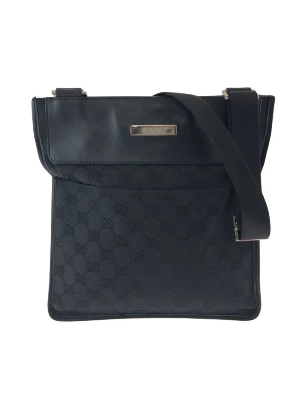 Gucci Black Silver GG Canvas 019 Shoulder Bag Pochette